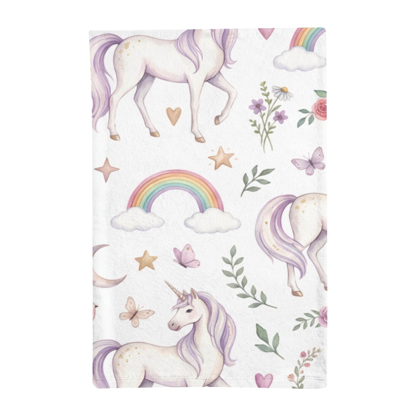 Unicorn Minky Sleeping Bag — Soft Plush Kids Nap Sack with Rainbows & Stars
