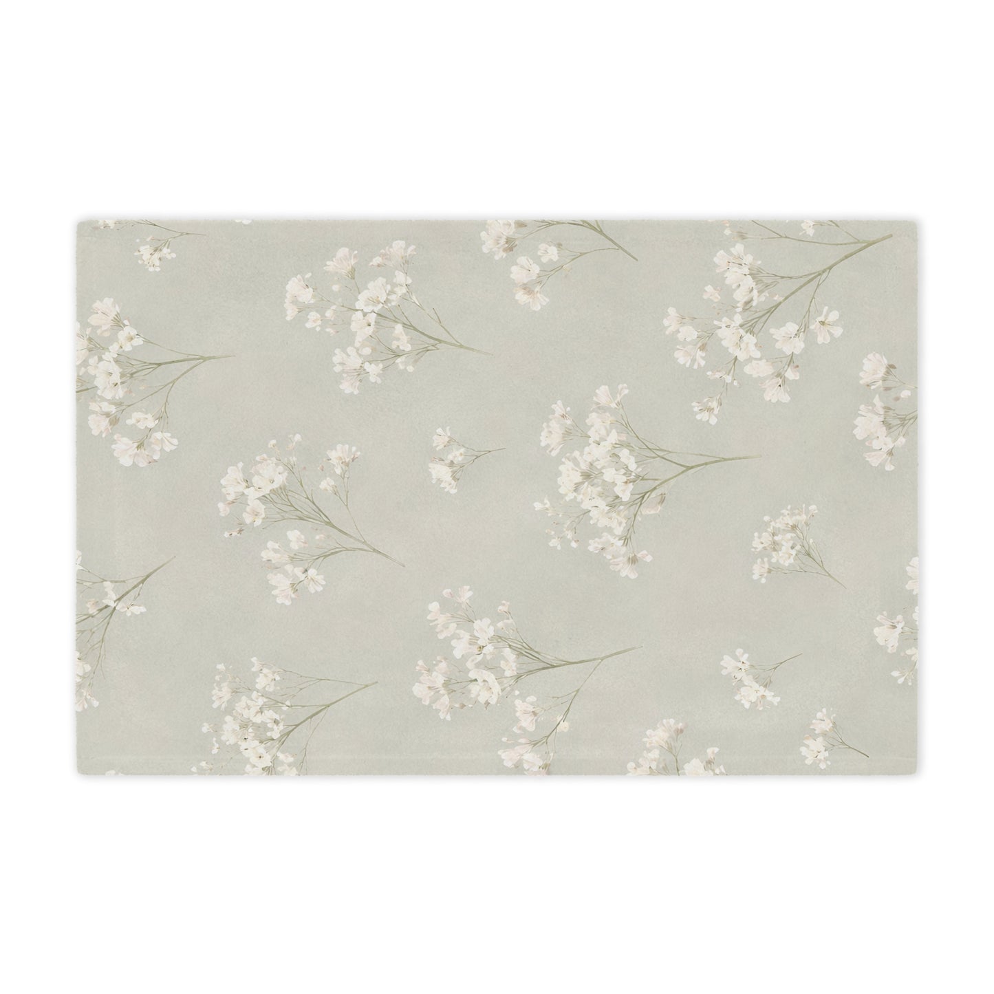 Floral Minky Blanket — Soft Neutral Baby’s Breath Throw for Nursery, Gift, & Cozy Home Decor