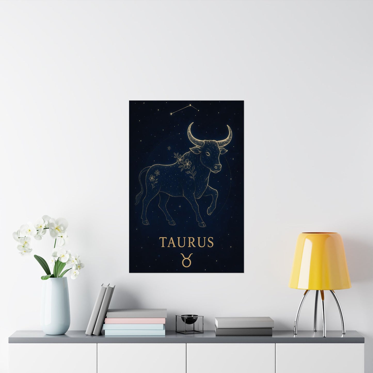 Taurus Zodiac Constellation Matte Poster – Celestial Astrology Wall Art Print (Multiple Sizes)