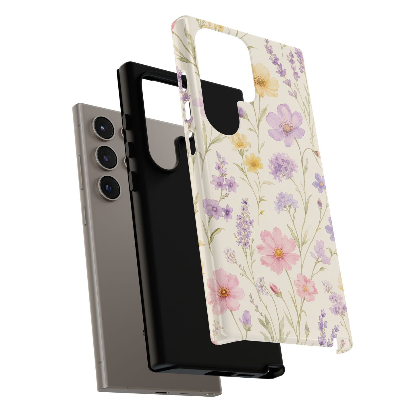 Floral Field Tough Case — Pastel Wildflower Protective Phone Cover