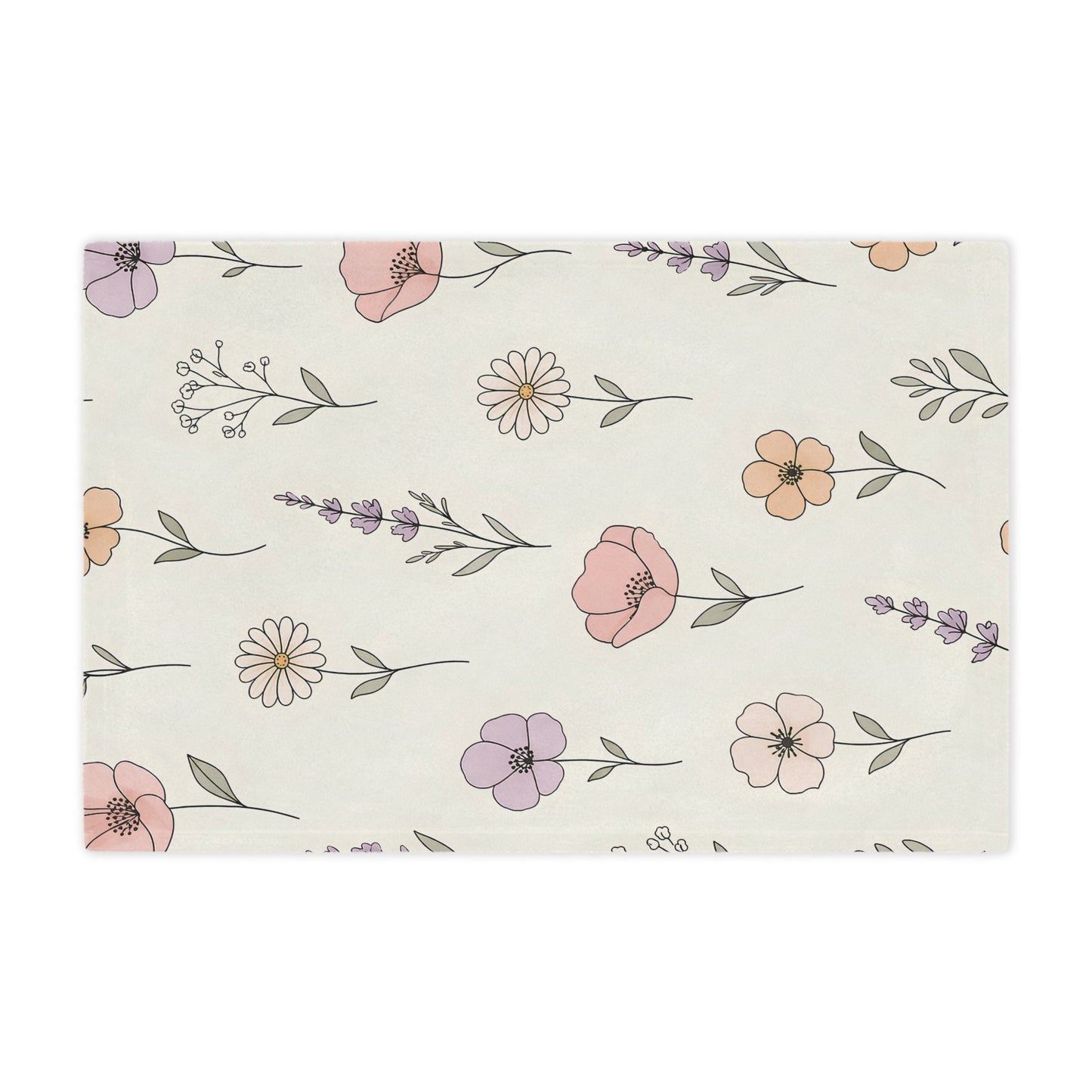 Floral Meadow Minky Blanket – Soft Pastel Wildflower Throw
