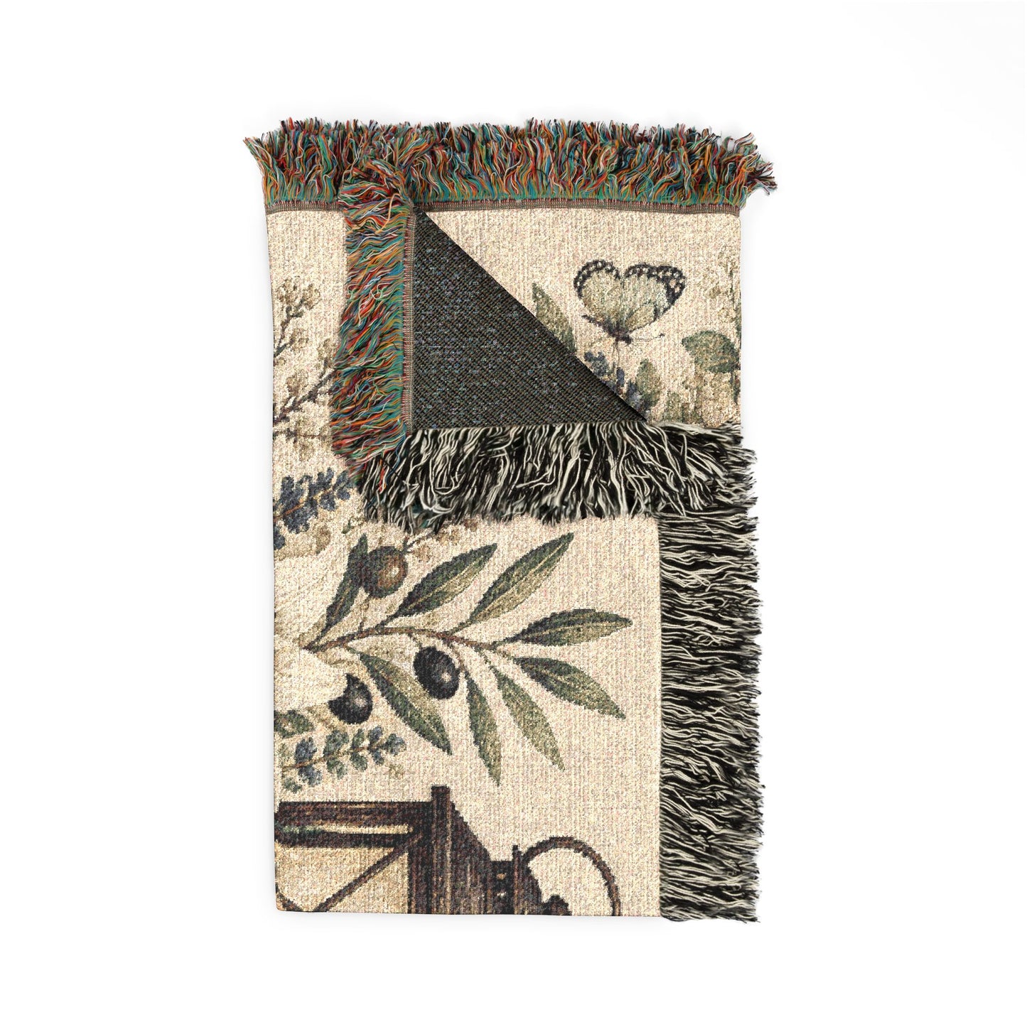 Woven Blanket — Vintage Bible & Lantern Tapestry Throw