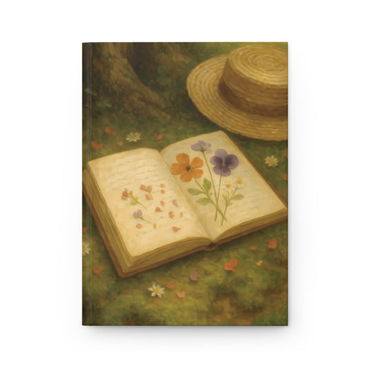 Pressed Petals & Daydreams – Hardcover Journal with Floral Book Illustration