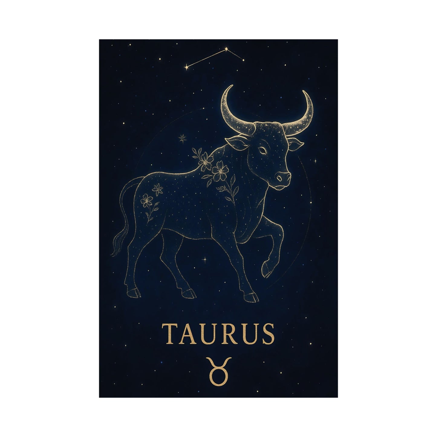Taurus Zodiac Constellation Matte Poster – Celestial Astrology Wall Art Print (Multiple Sizes)