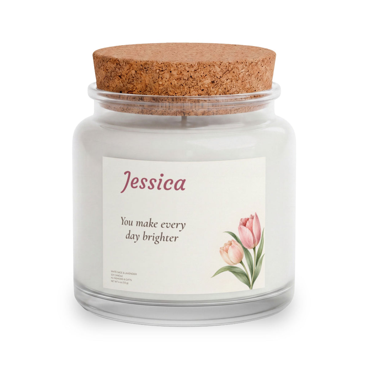 Blush & Bloom Gift Set — Personalized Candle, Cozy Pink Blanket, Crochet Flower Bouquet & Bow Clip