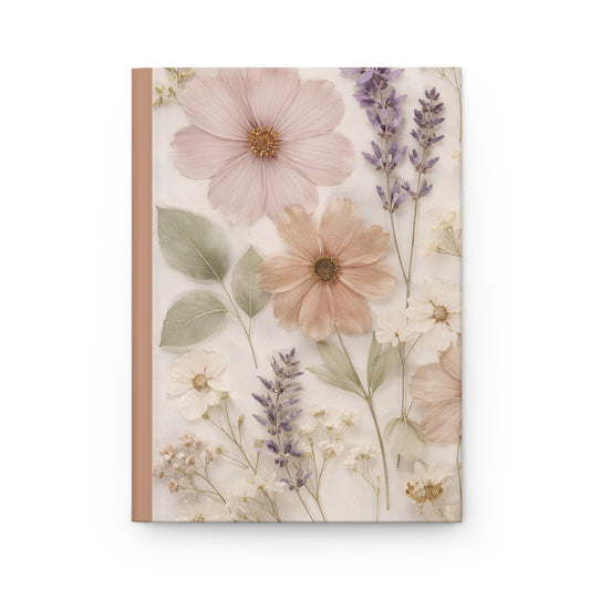 Floral Hardcover Journal — Vintage Dried Flowers & Lavender Notebook