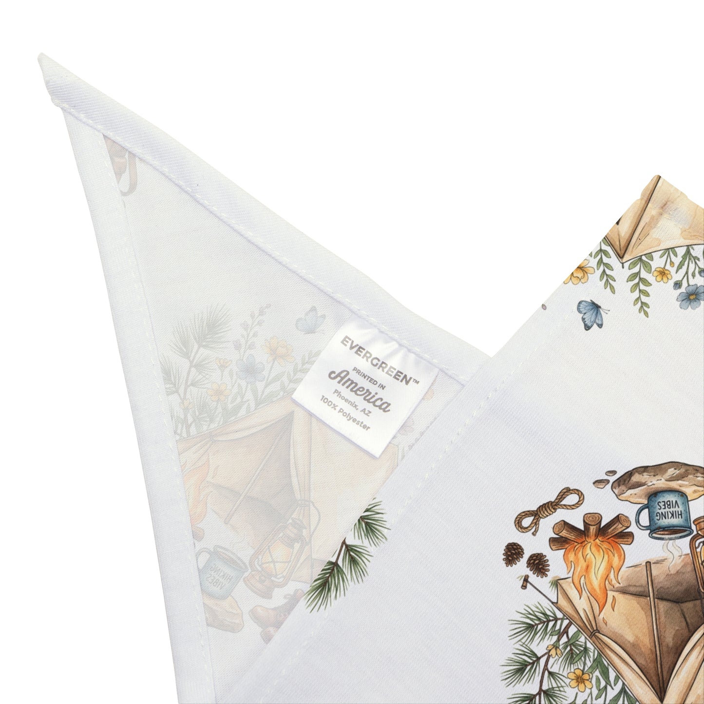Camping Dog Bandana — Cute Tent & Campfire Pet Scarf