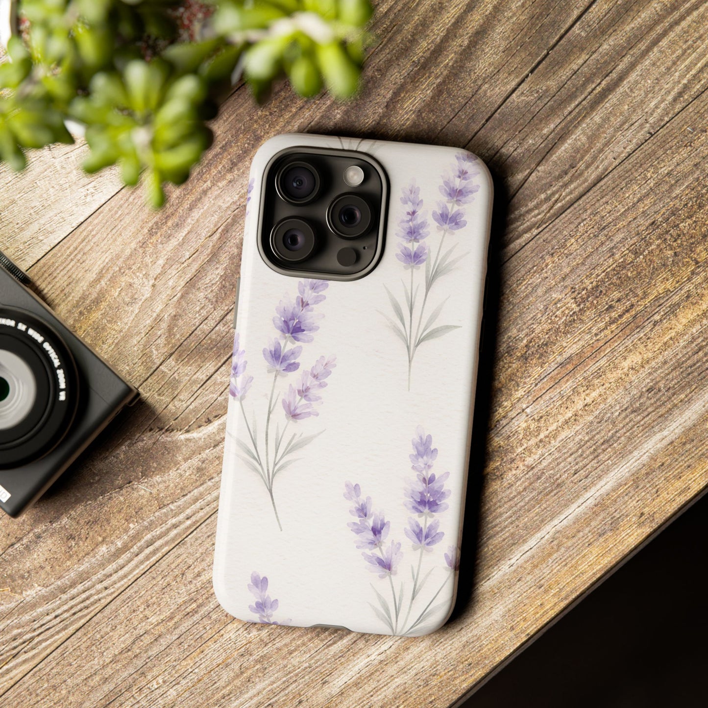 Lavender Floral Phone Case — Protective Tough Case with Purple Botanical Print