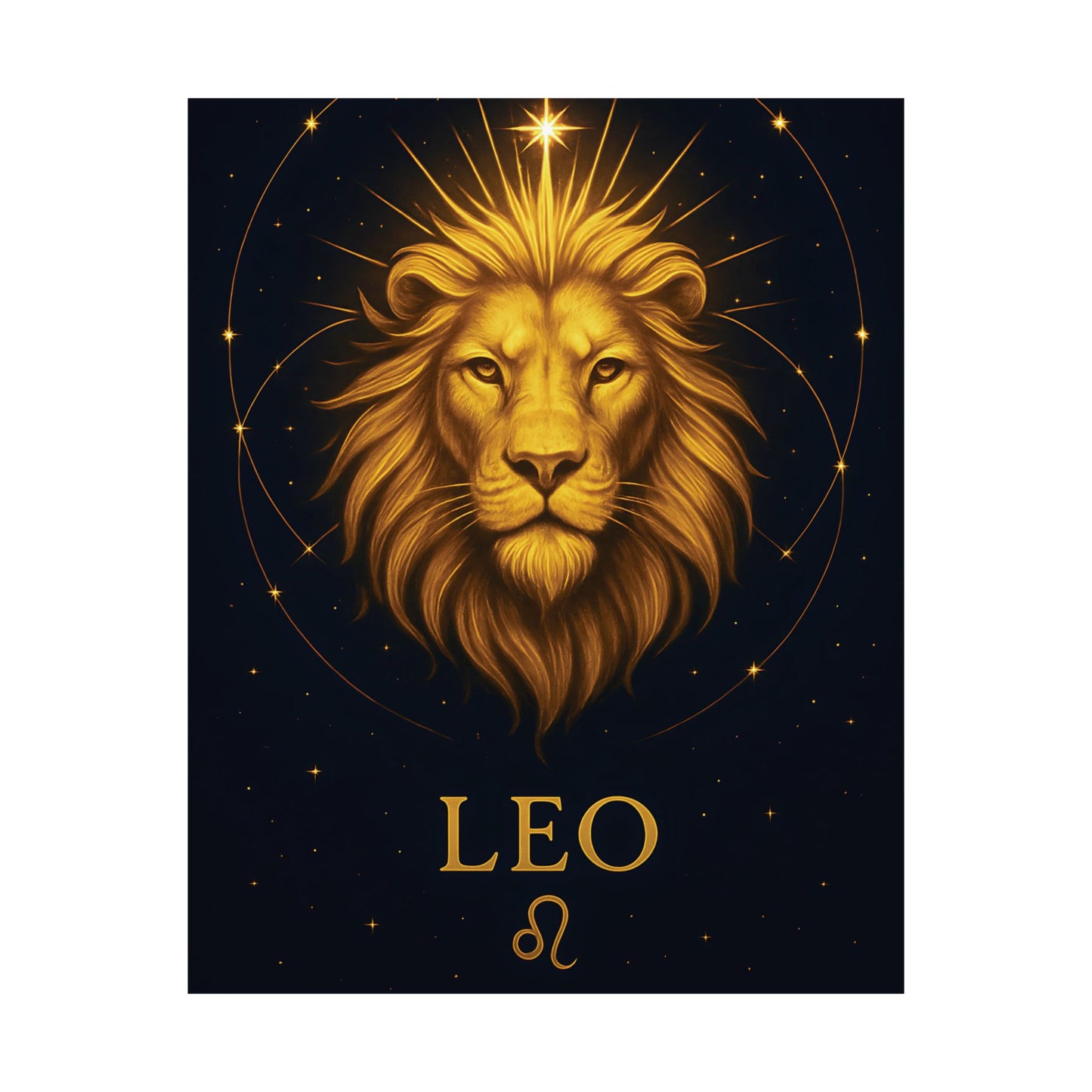 Leo Zodiac Constellation Matte Poster – Celestial Lion Astrology Wall Art Print (Multiple Sizes)