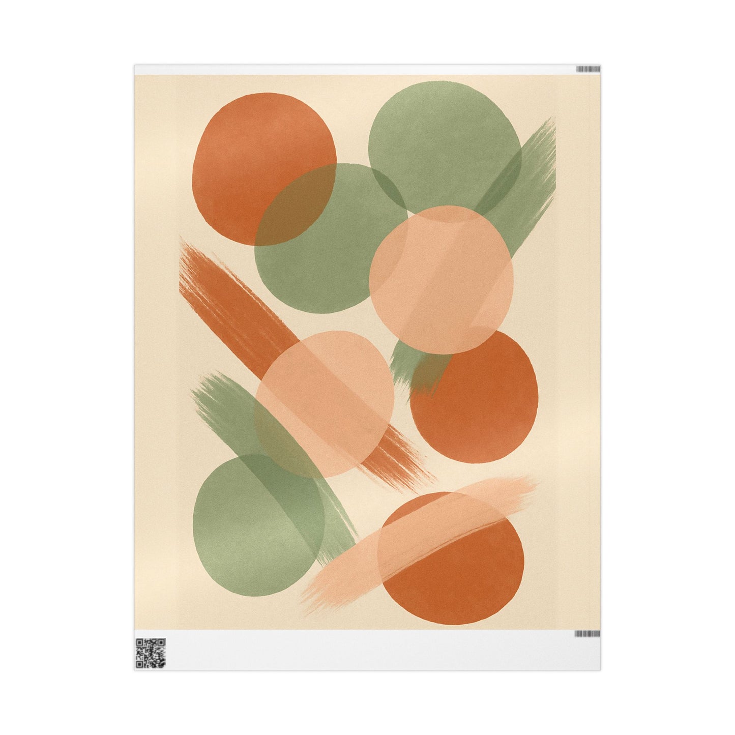 Modern Abstract Earth Tone Wrapping Paper – Terracotta, Sage & Peach Circles