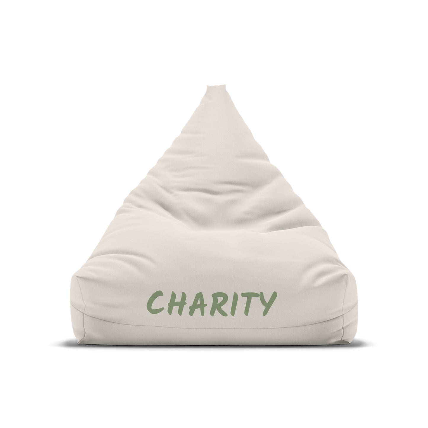 Personalized Charity Beige Bean Bag Cover – Cozy Floor Chair Slipcover