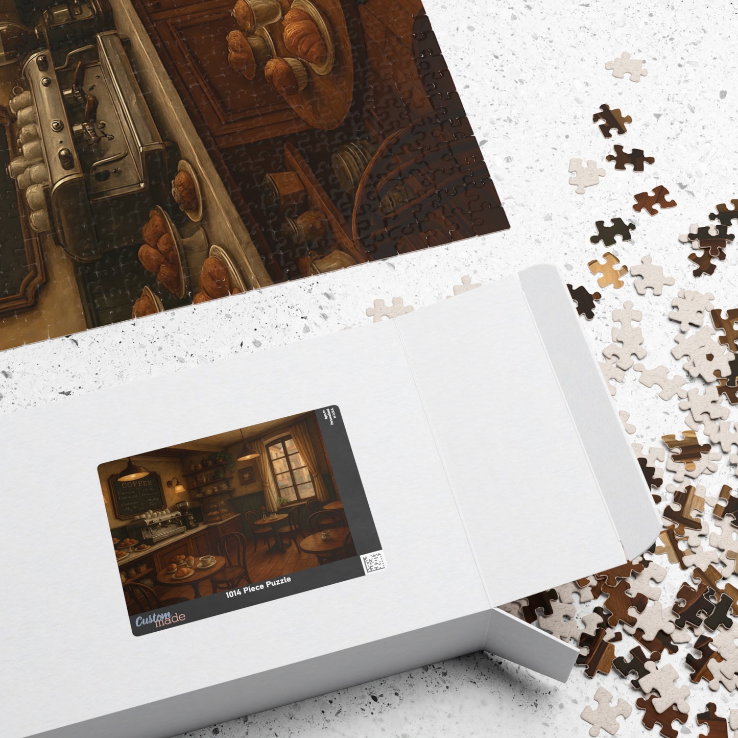 Cozy Parisian Café Jigsaw Puzzle – Coffee & Croissants