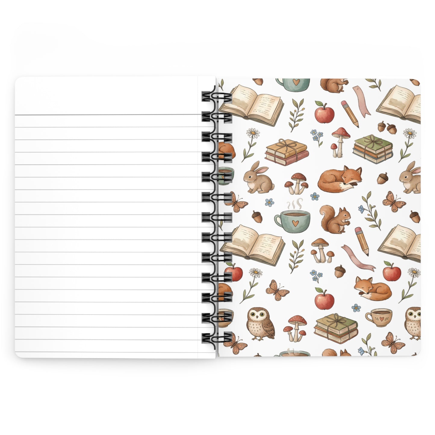 Personalized Woodland Reading Journal — "Jasmin's Thoughts" Spiral Notebook