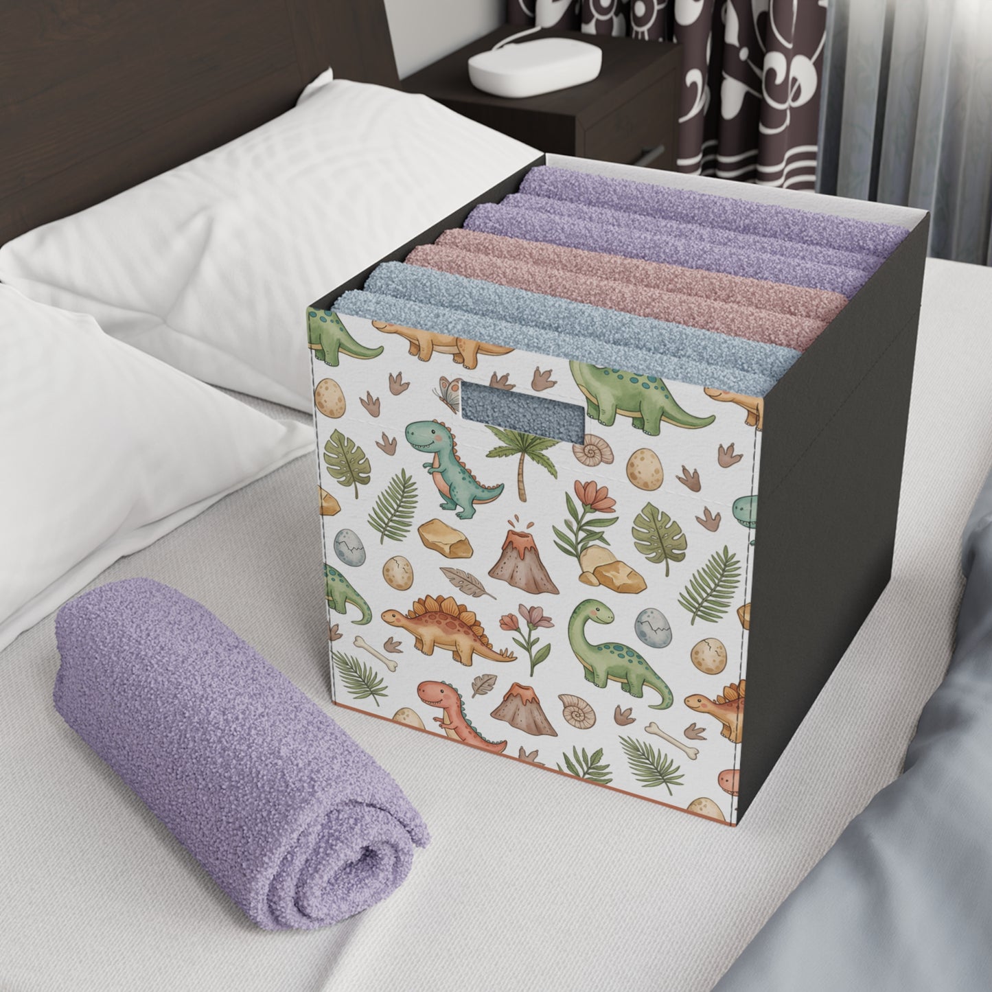 Dinosaur Kids Felt Storage Box – Cute Dino Nursery & Toy Organizer