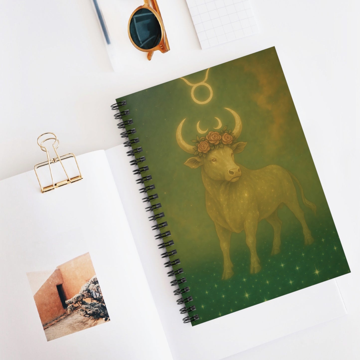 Taurus Zodiac Galaxy Spiral Notebook – Celestial Bull Astrology Journal (6" x 8", 118 Pages)