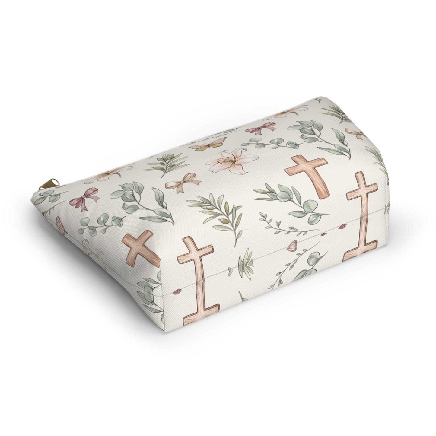 Floral Cross Accessory Pouch — Lily & Bow Makeup Bag