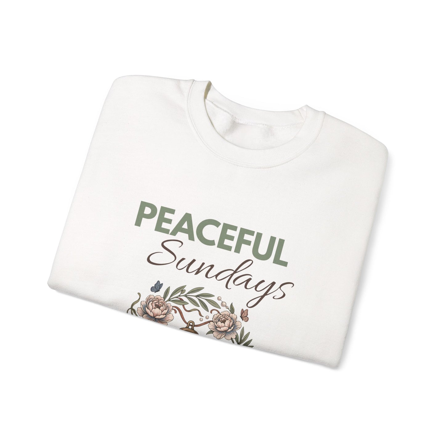 Peaceful Sundays Sweatshirt — Floral Bell Cozy Crewneck