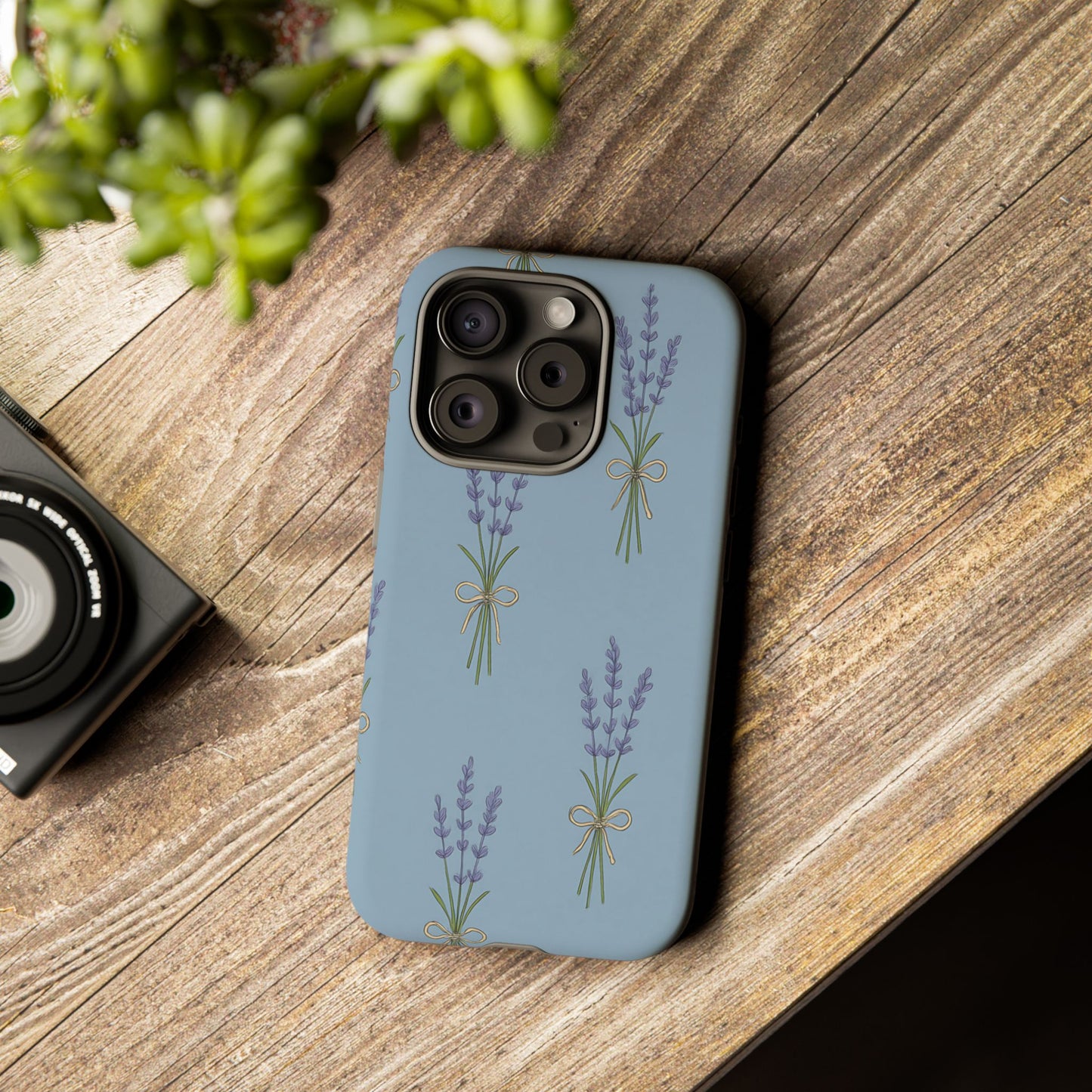 Lavender Bundle Phone Case – Blue Botanical Floral Print with 3D Wrap Design