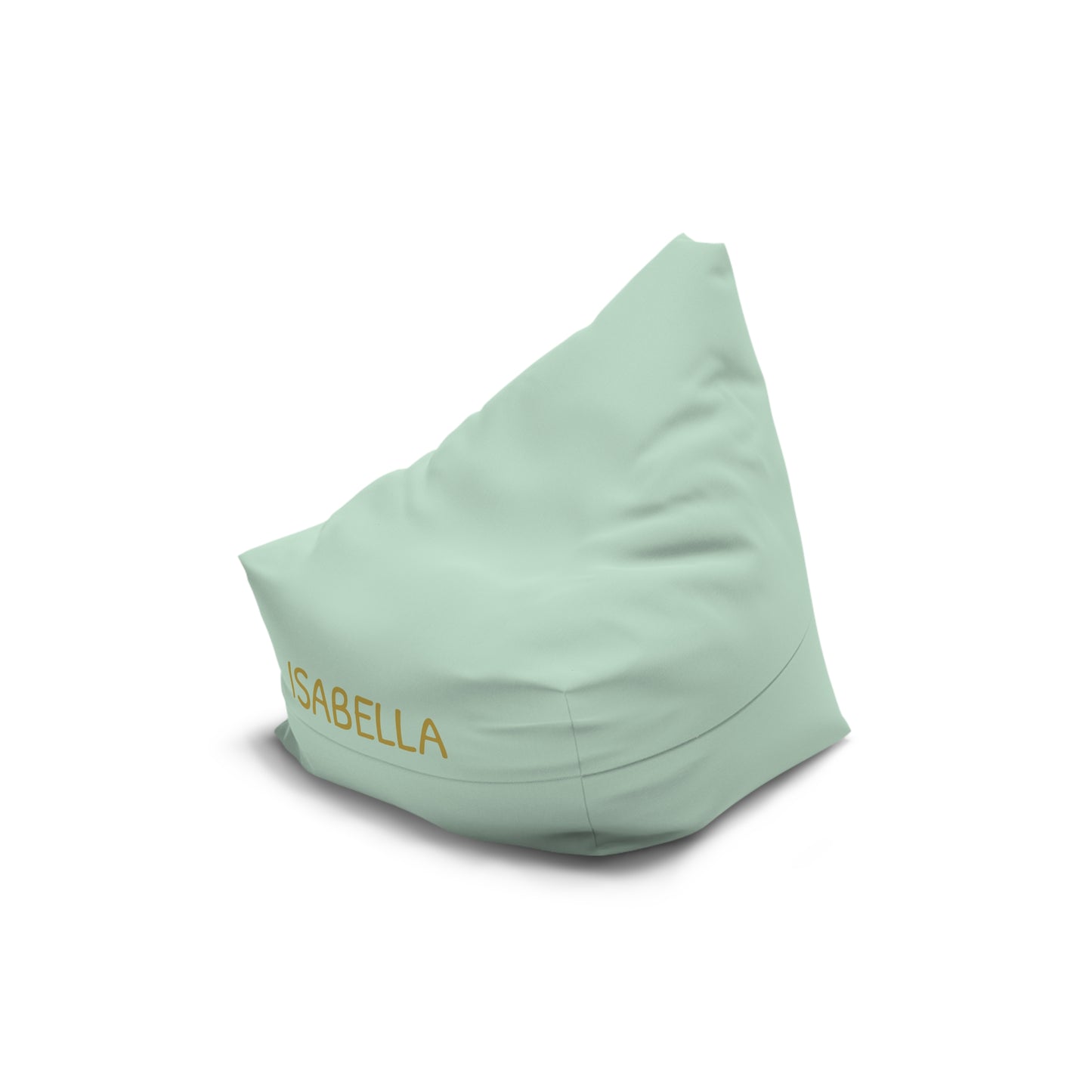 Personalized Mint Bean Bag Cover — Custom Name Accent (e.g., ISABELLA)