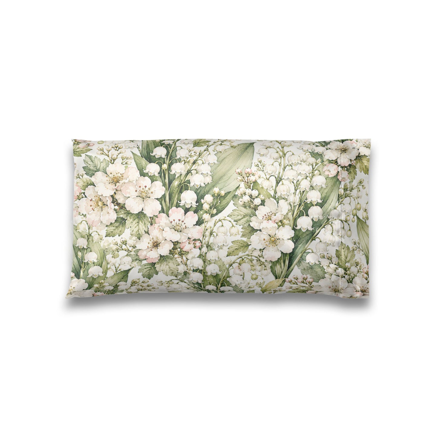 Satin Pillowcase — Vintage Lily of the Valley Floral Sleep Pillow