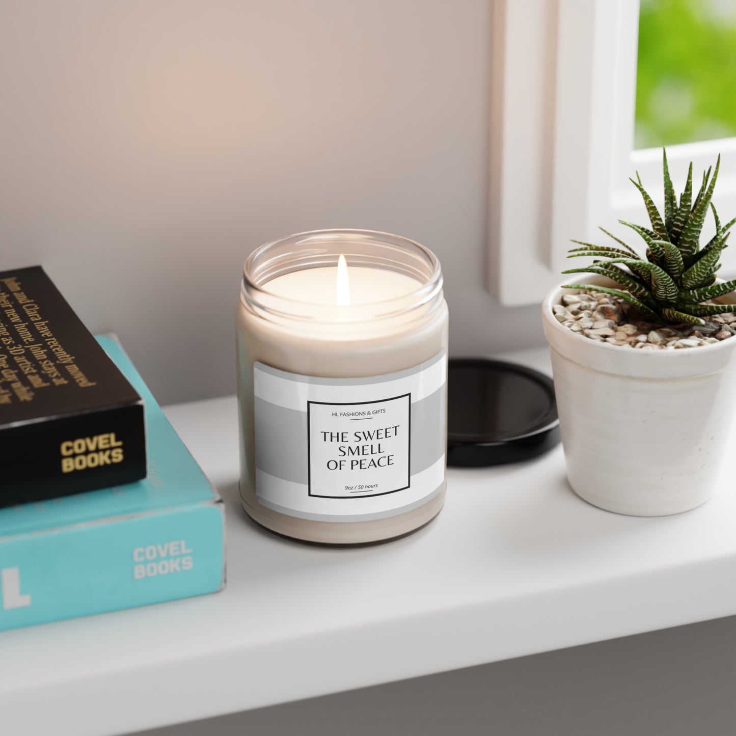 The Sweet Smell of Peace Soy Candle - Soft Gray Label