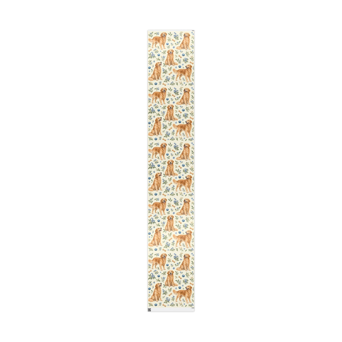 Dog Floral Wrapping Paper — Golden Retriever Gift Wrap (Floral Pattern)