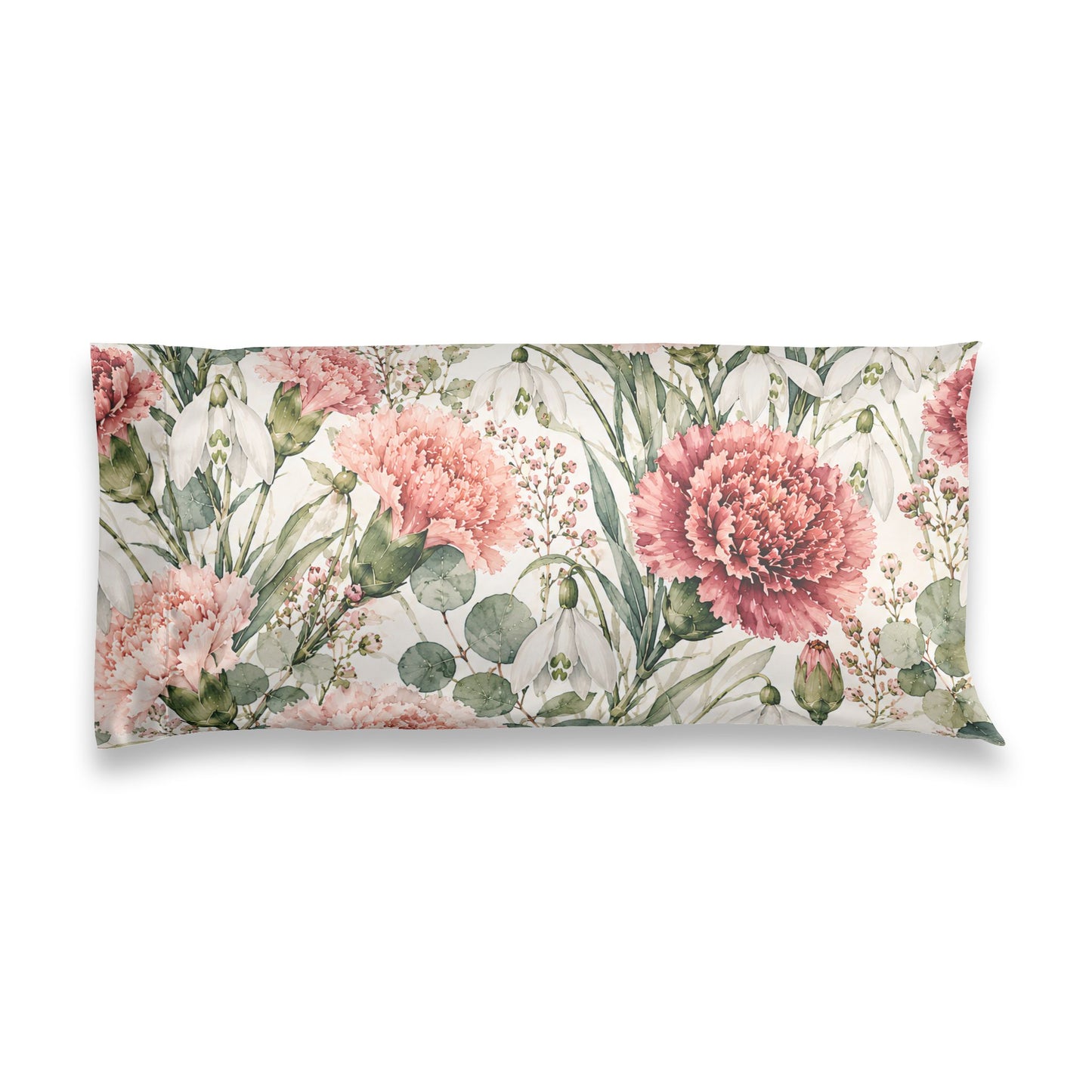 Floral Satin Pillowcase — Pink Carnation Botanical
