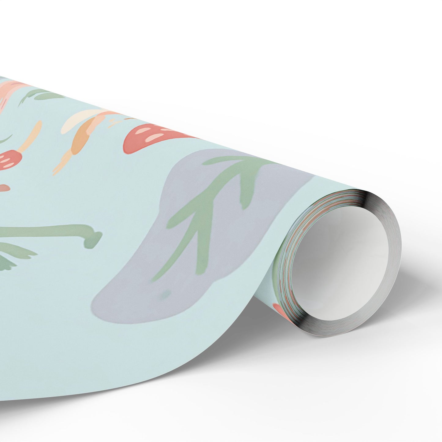Whimsical Fairy Tale Wrapping Paper – Dragons, Fairies & Castles on Pastel Blue
