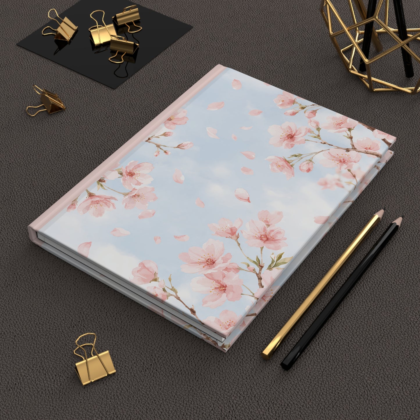 Cherry Blossom Hardcover Journal — Floral Matte Notebook for Spring Writing & Gifts