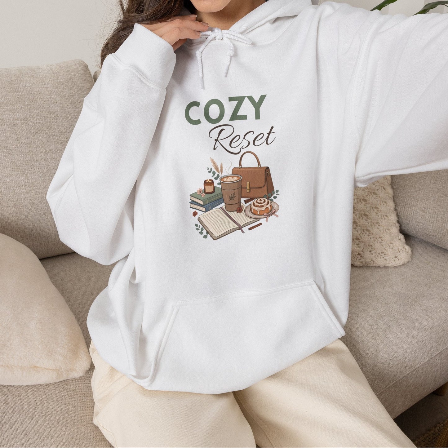 Cozy Reset Hoodie — Cozy Reading & Relaxation Graphic Sweatshirt