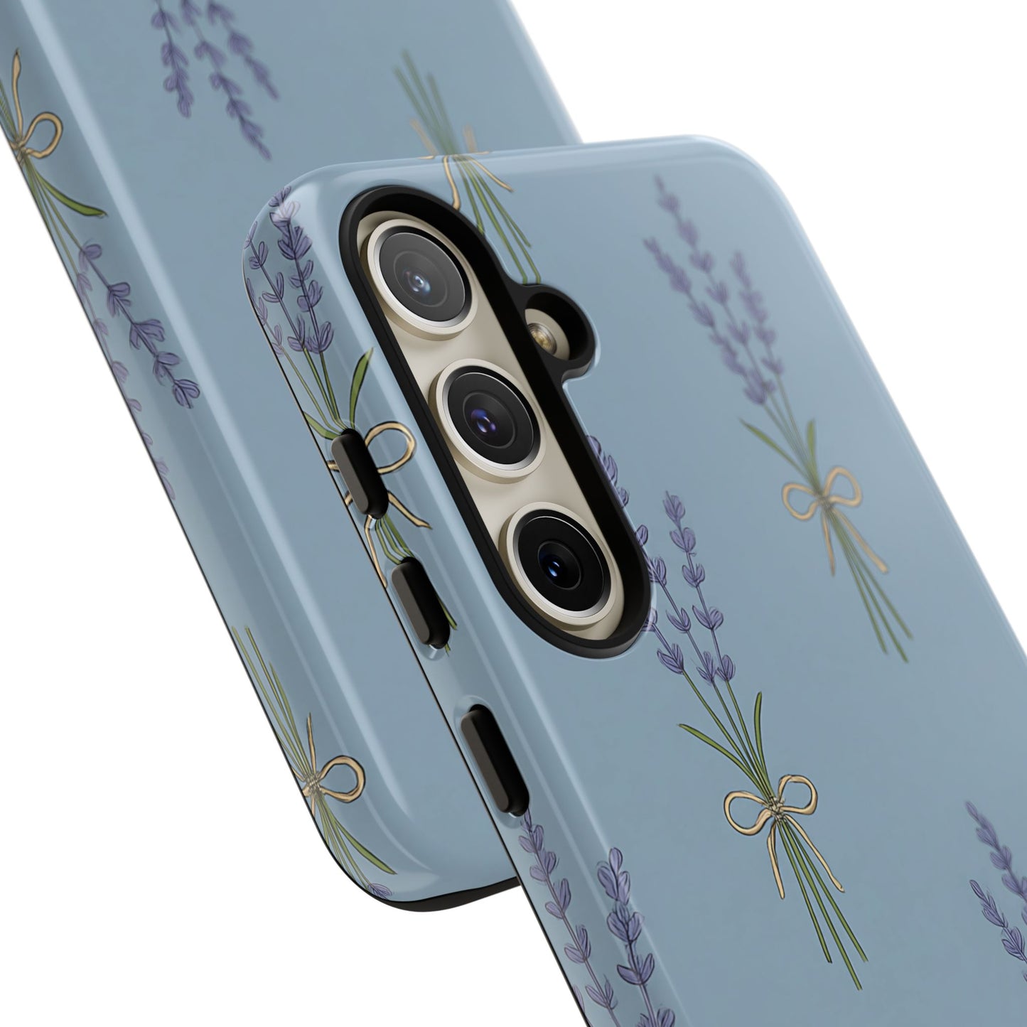 Lavender Bundle Phone Case – Blue Botanical Floral Print with 3D Wrap Design