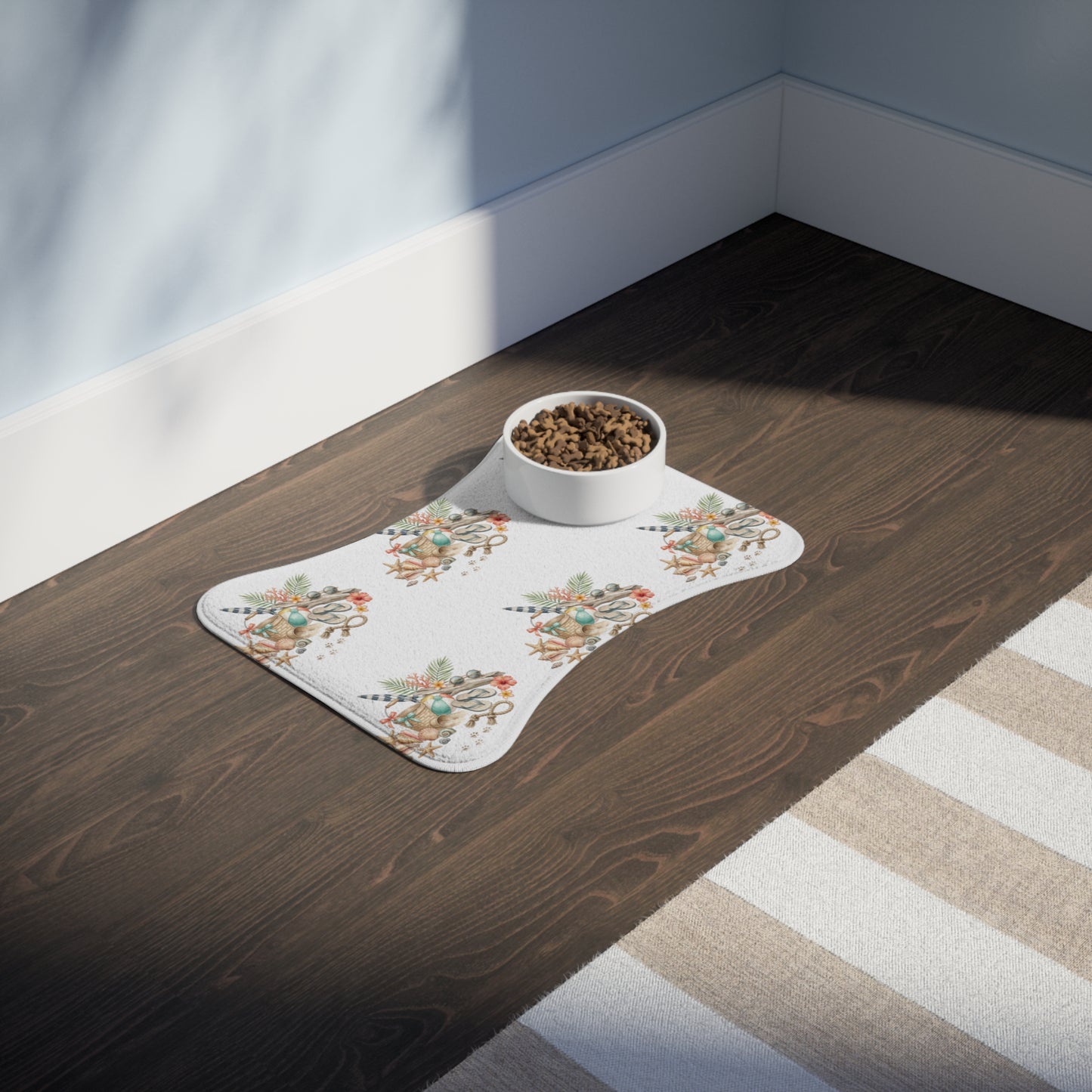 Coastal Seashell Pet Feeding Mat — Beachy Paw Placemat for Dogs & Cats