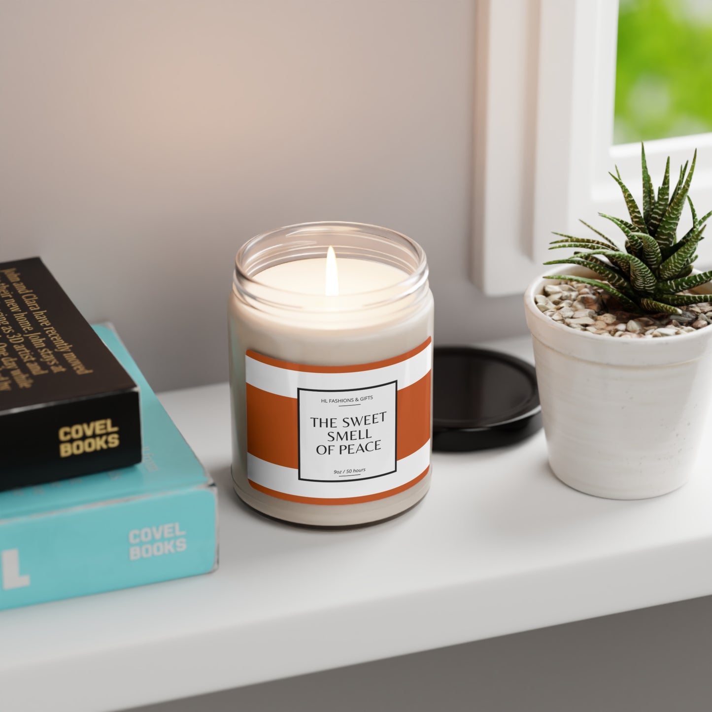 The Sweet Smell of Peace Soy Candle - Burnt Orange Label