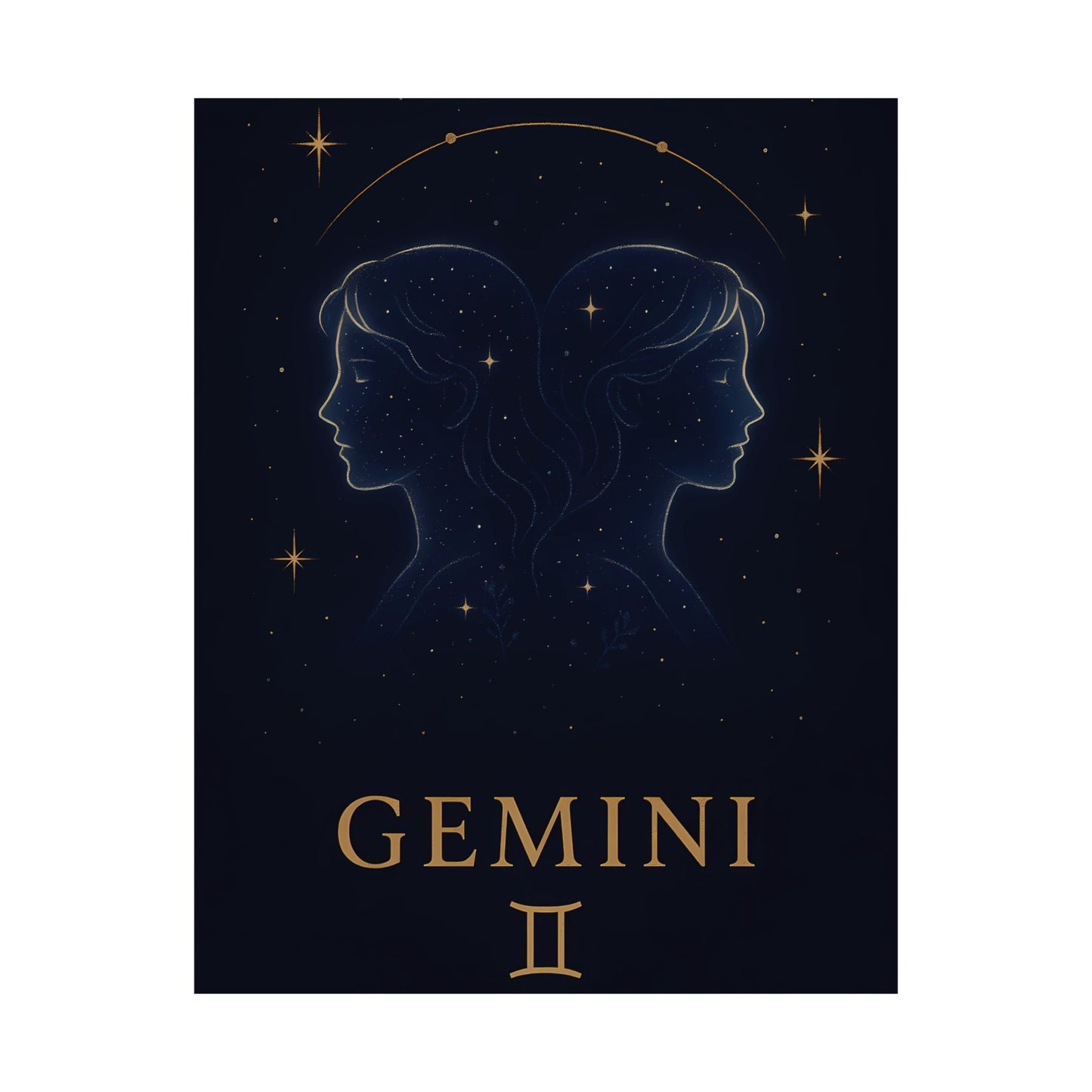 Gemini Zodiac Constellation Matte Poster – Celestial Astrology Wall Art Print (Multiple Sizes)