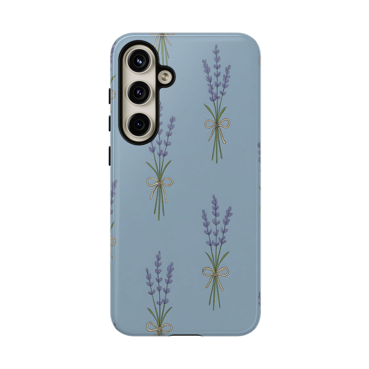 Lavender Bundle Phone Case – Blue Botanical Floral Print with 3D Wrap Design