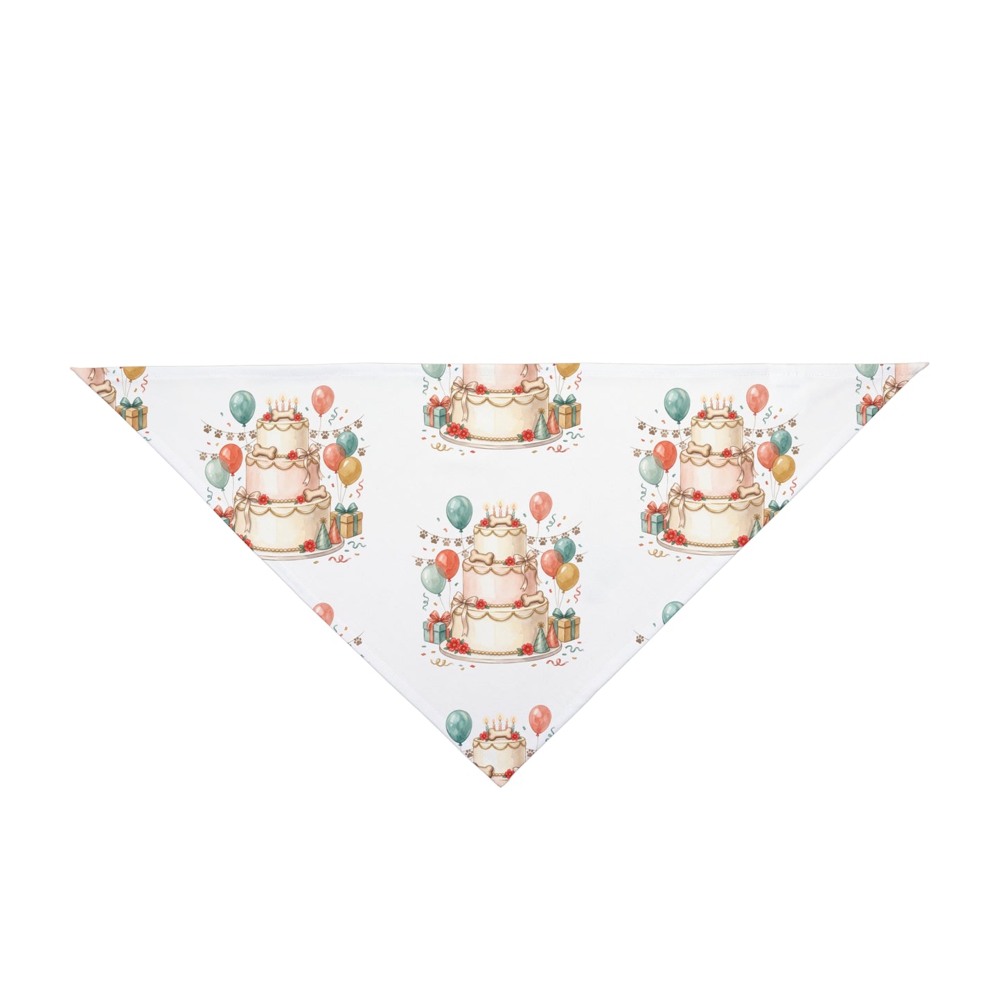 Birthday Cake Pet Bandana — Festive Pawty Accessory with Balloons