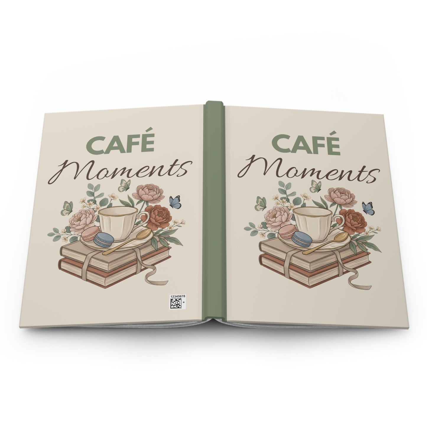 Café Moments Hardcover Journal — Floral Coffee & Books Notebook for Cozy Mornings
