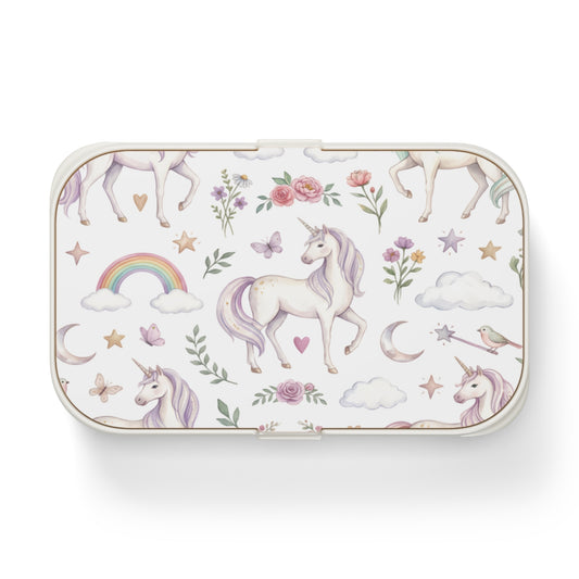 Unicorn Rainbow Bento Lunch Box — Cute Floral Kids Meal Box