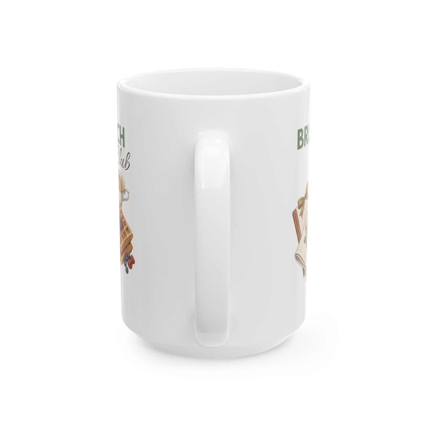 Brunch Club Ceramic Coffee Mug – Brunch Lover Coffee Cup – Waffles & Coffee Mug – Cozy Kitchen Gift – 11oz & 15oz