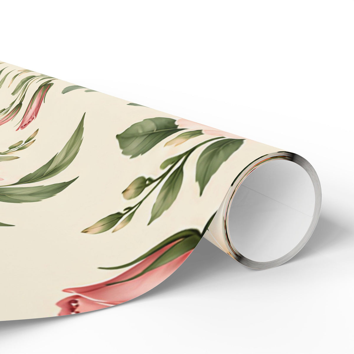 Floral Rose Wrapping Paper Roll — Vintage Pink Garden Gift Wrap