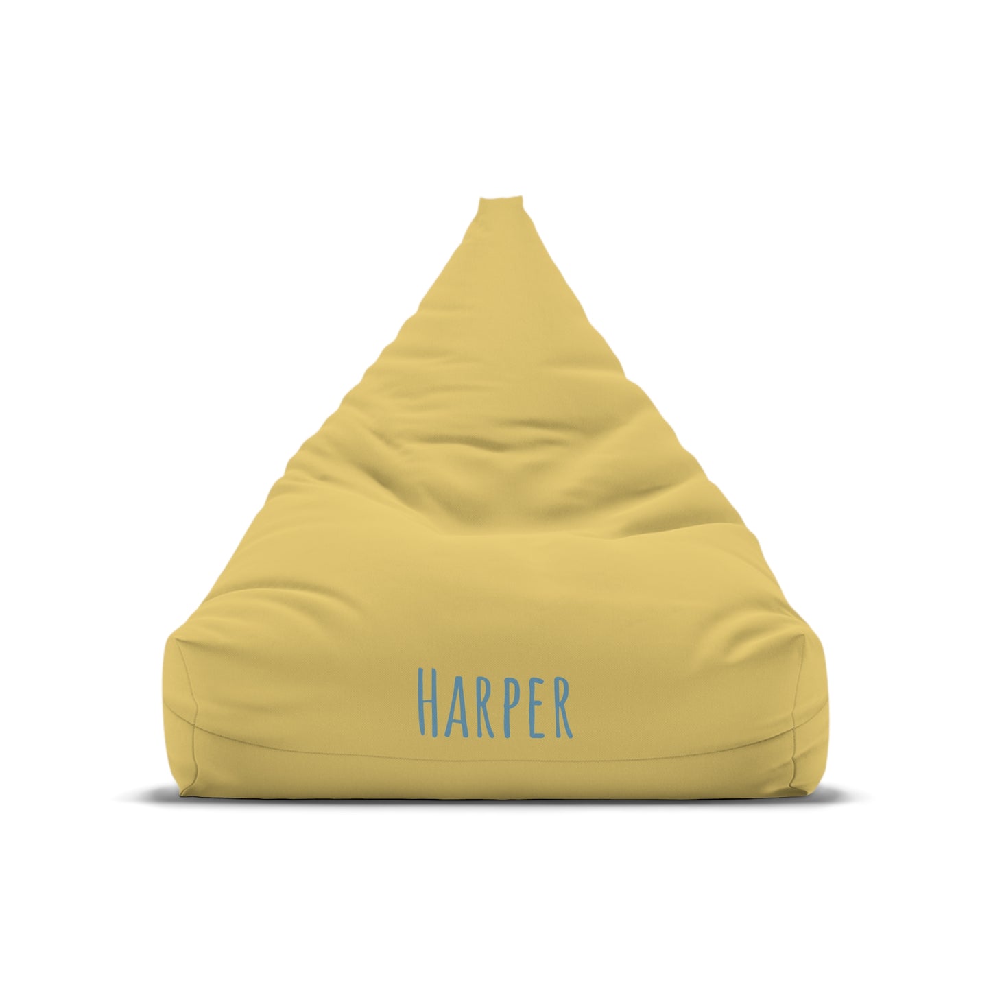 Personalized Yellow Bean Bag Cover – Custom Name Harper Kids Lounger