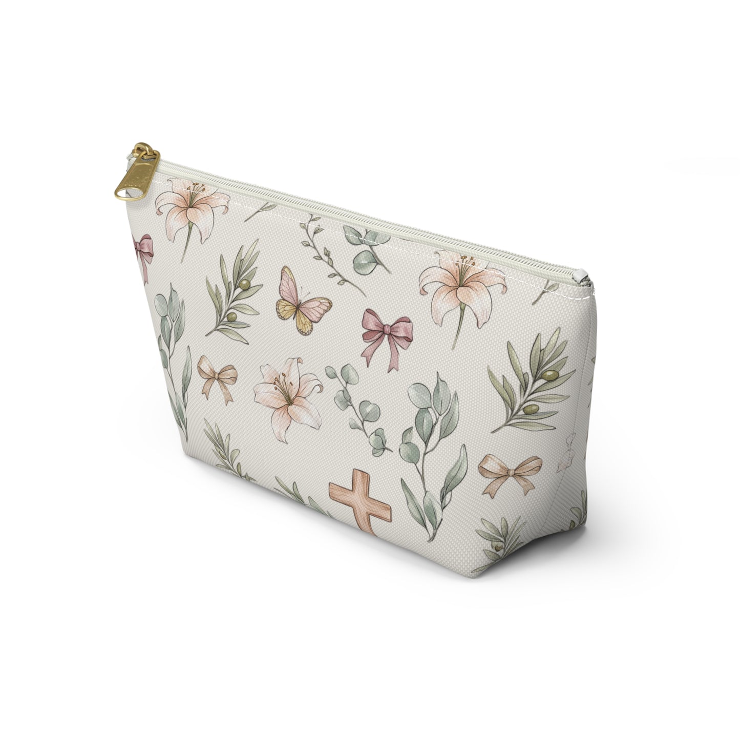 Floral Cross Accessory Pouch — Lily & Bow Makeup Bag