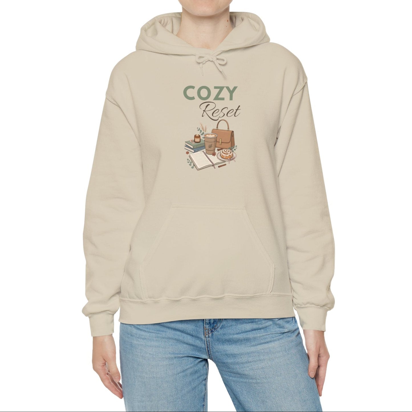 Cozy Reset Hoodie — Cozy Reading & Relaxation Graphic Sweatshirt