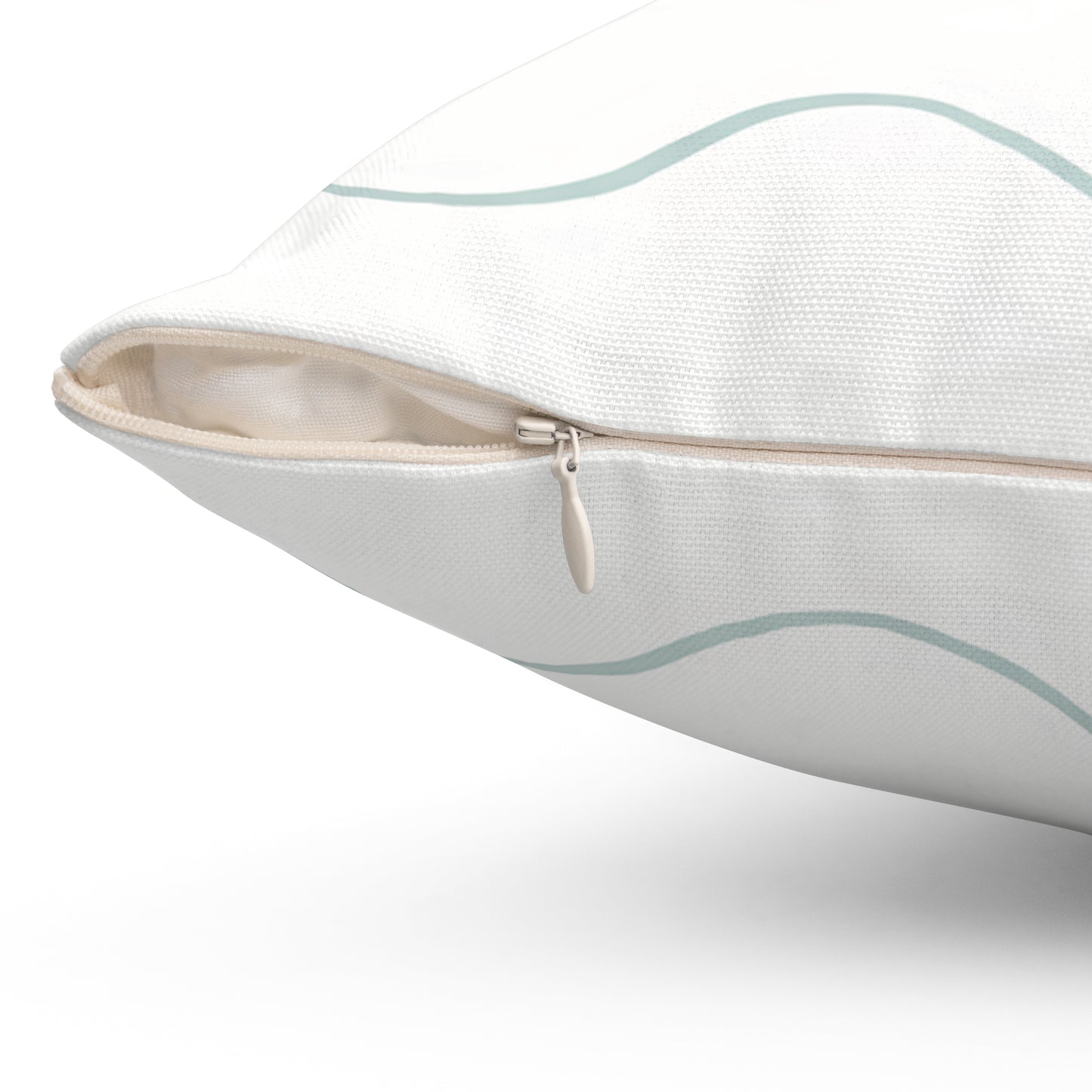Minimal Wavy Stripe Spun Polyester Throw Pillow — Coastal Modern Decorative Cushion