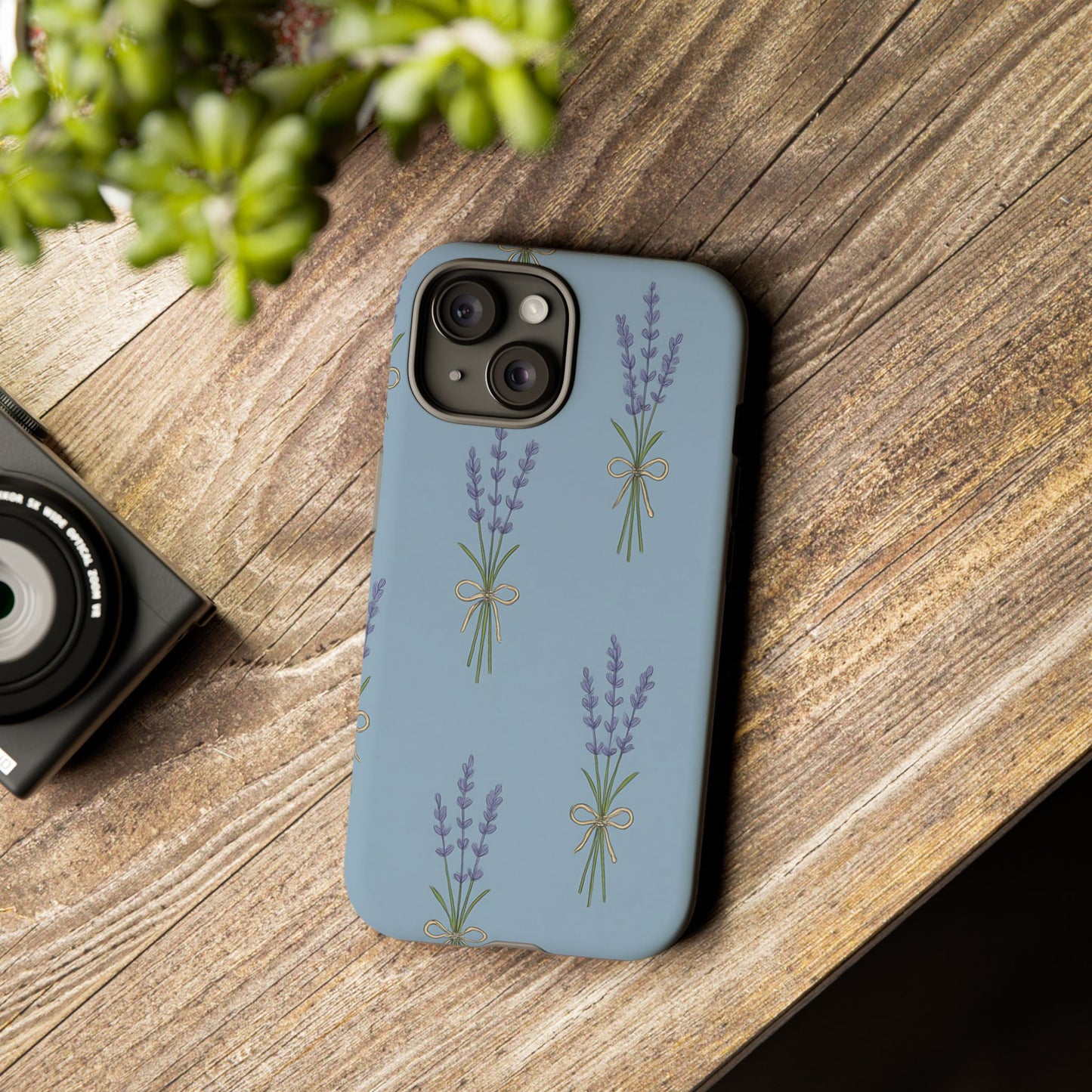 Lavender Bundle Phone Case – Blue Botanical Floral Print with 3D Wrap Design