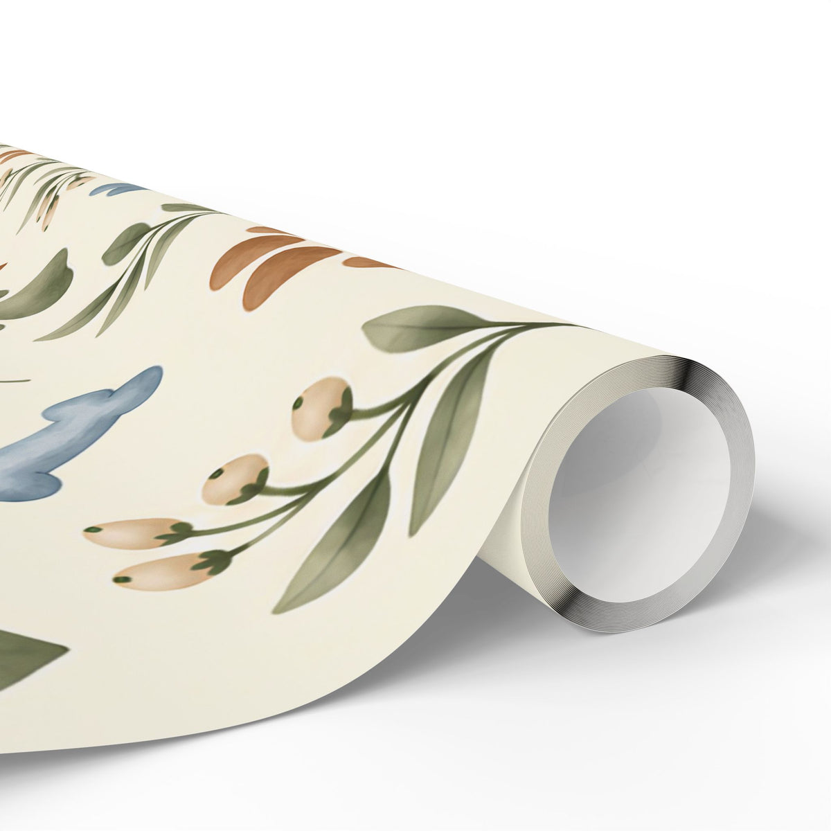 Paw Print Floral Wrapping Paper Roll — Cottage Garden Blooms