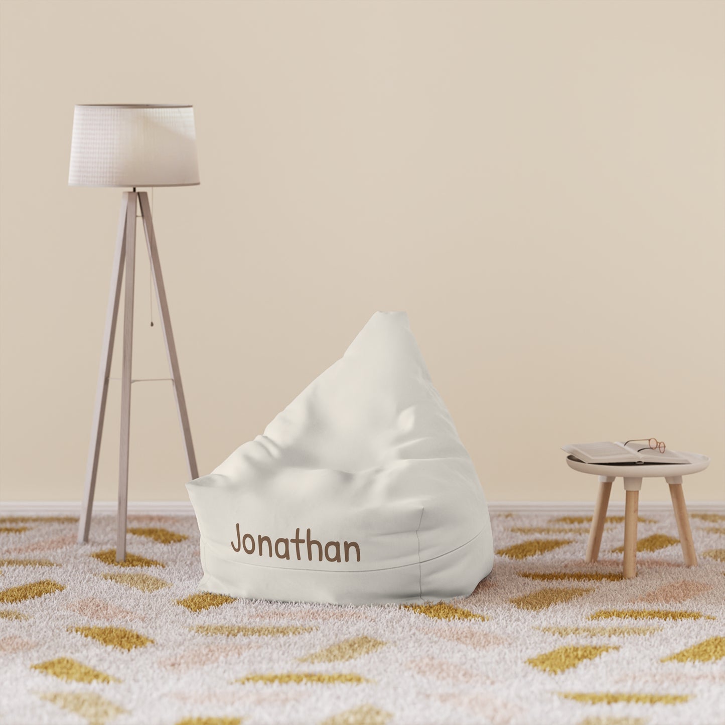 Personalized Kids Bean Bag Cover — Custom Name Cozy Chair