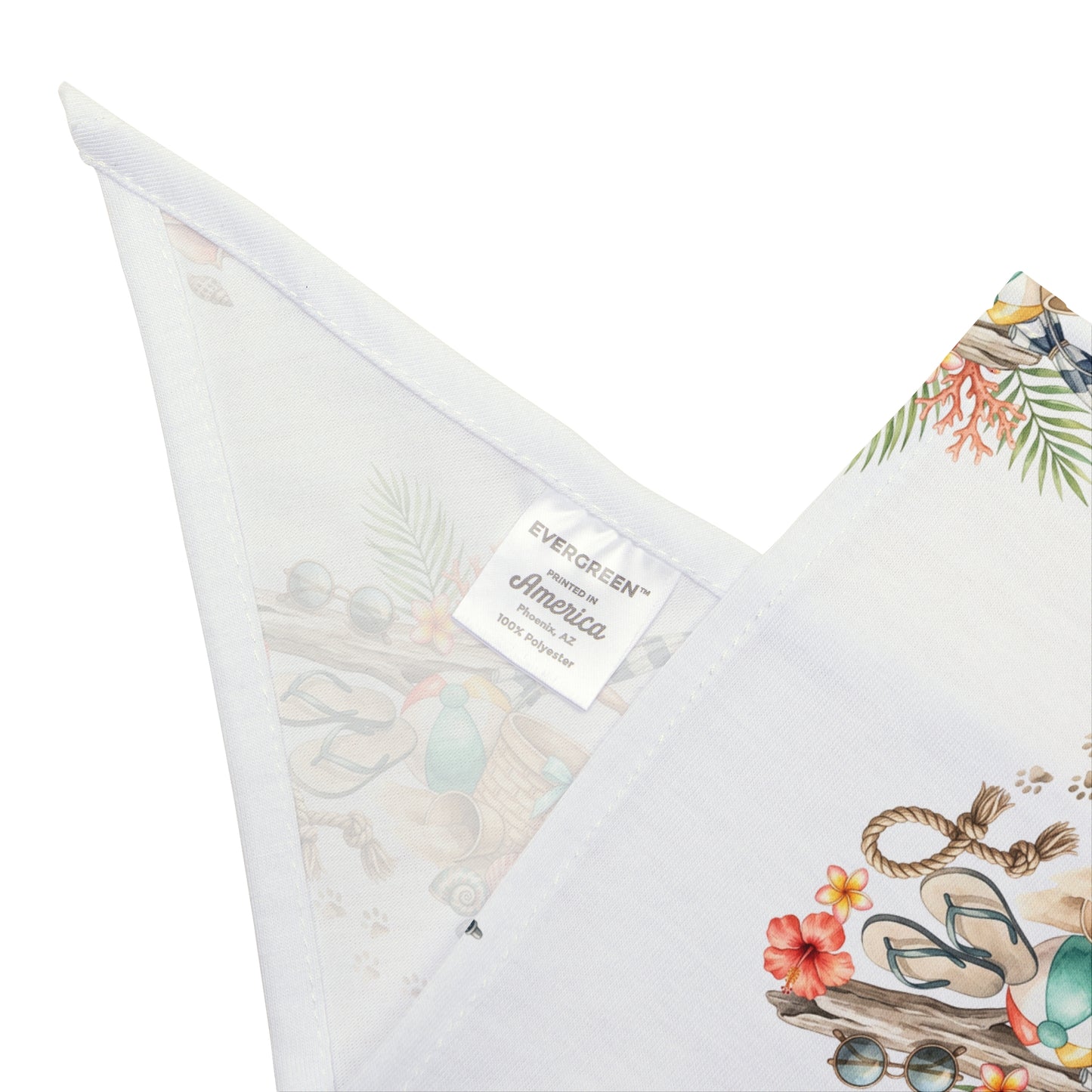 Beach Day Pet Bandana – Coastal Dog Bandana – Watercolor Seashell Pet Scarf – Summer Dog & Cat Bandana
