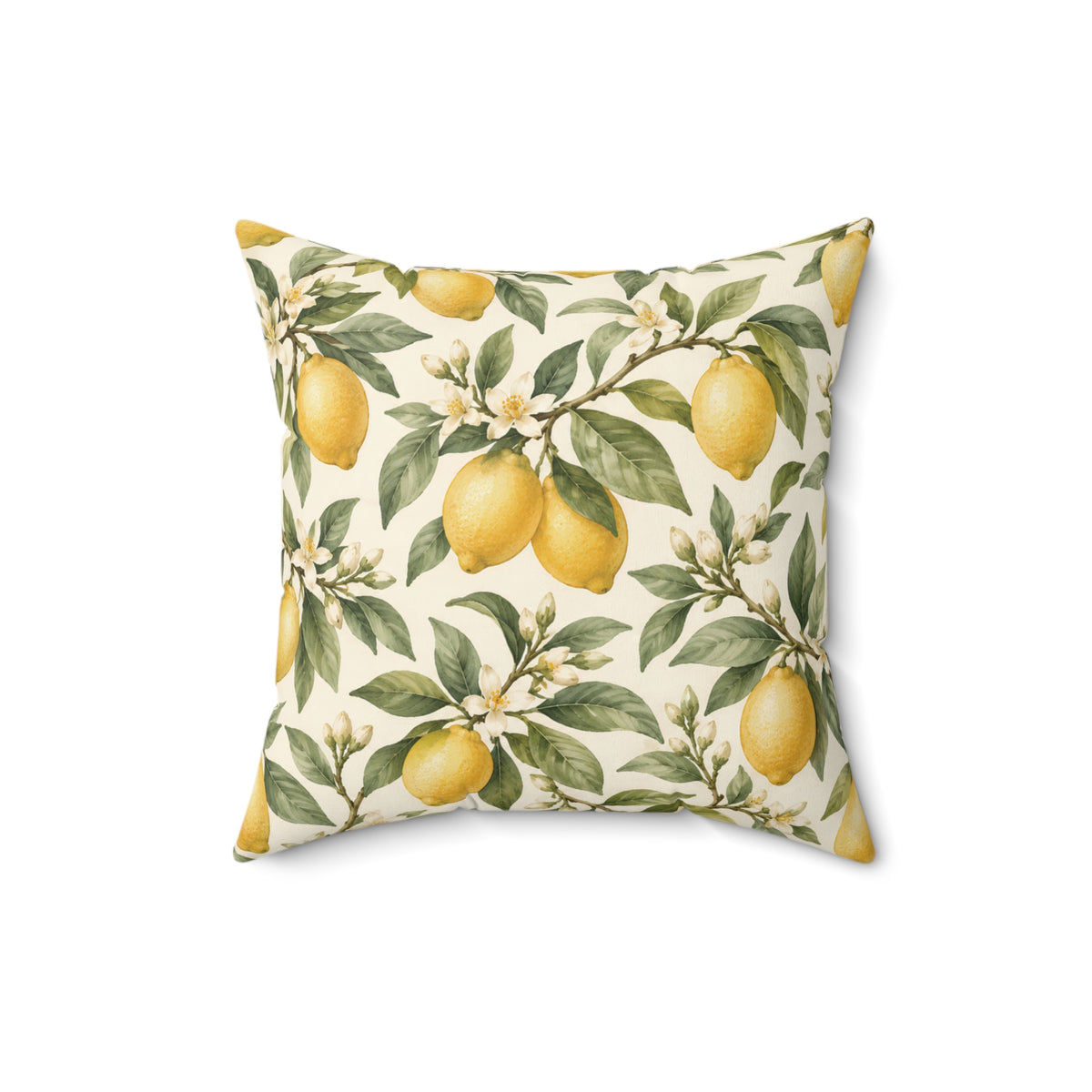 Lemon Grove Decorative Pillow – Botanical Citrus Throw Cushion