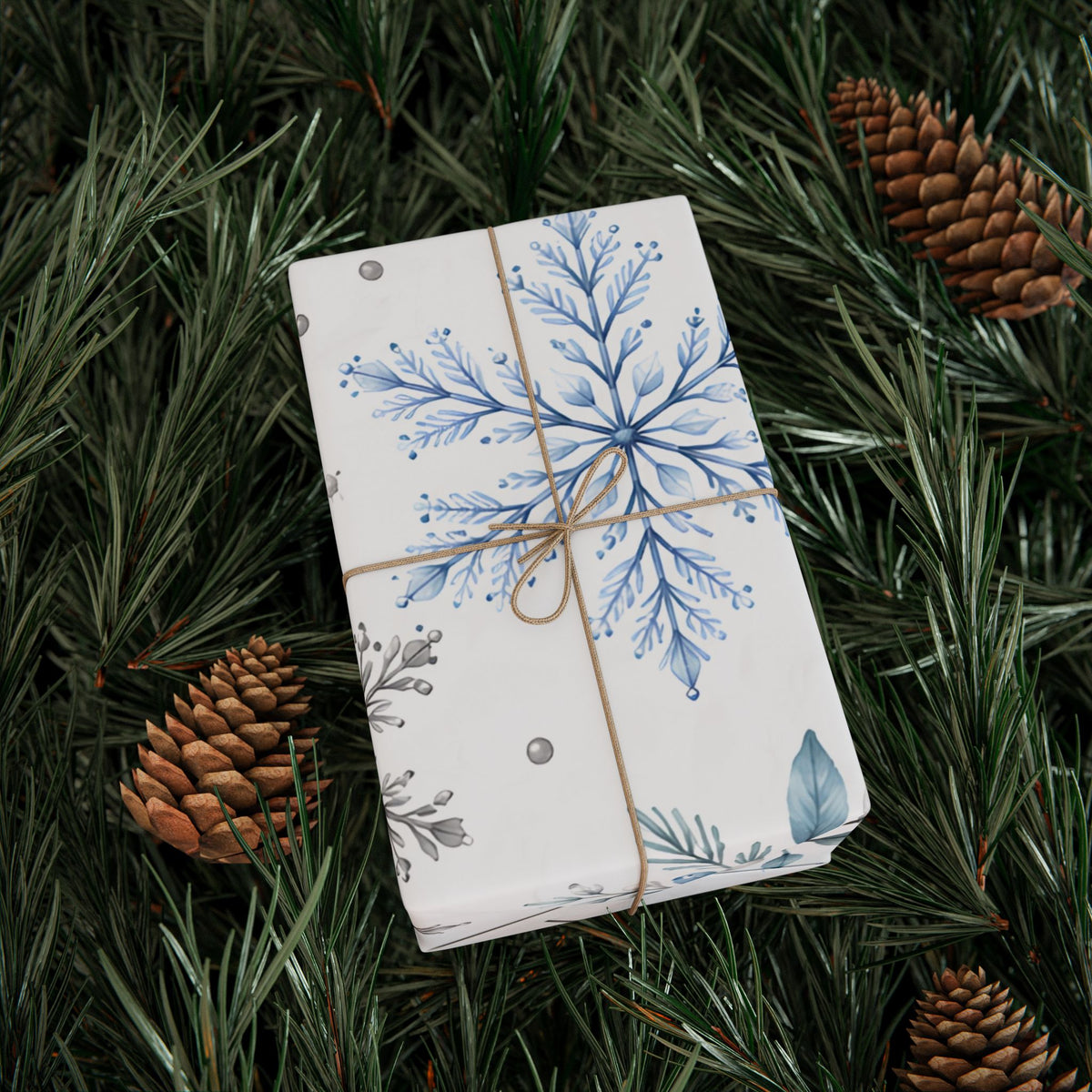 Blue Snowflake Wrapping Paper